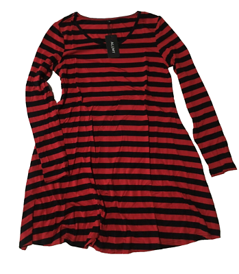 Alumny Women's Long Sleeve Red and Black Stripes Dress Size L NWT | eBay Alumny Women's Long Sleeve Red and Black Stripes Dress Size L NWT | eBay