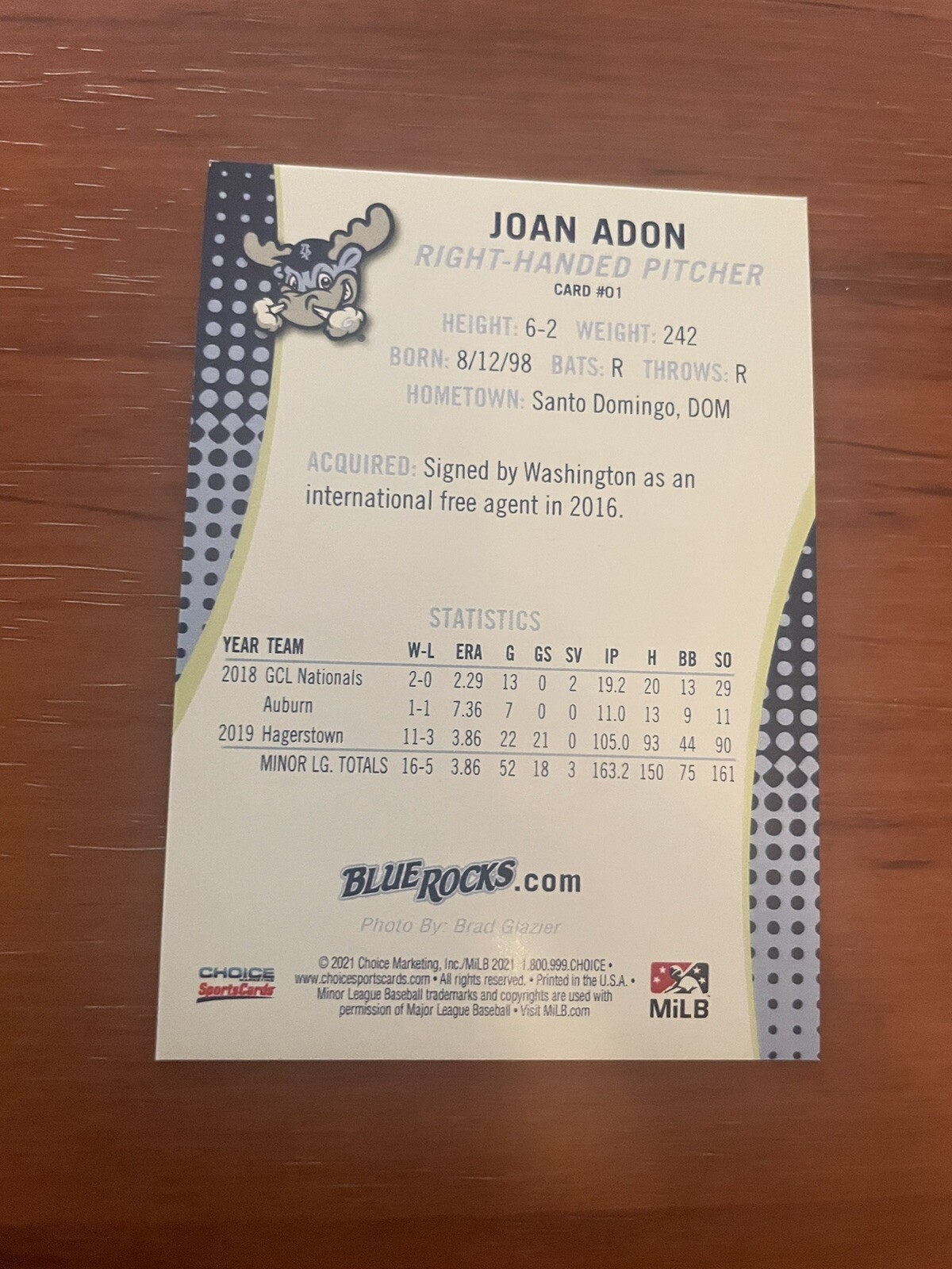 2021 Wilmington Blue Rocks High A Washington Nationals Complete 30 Card