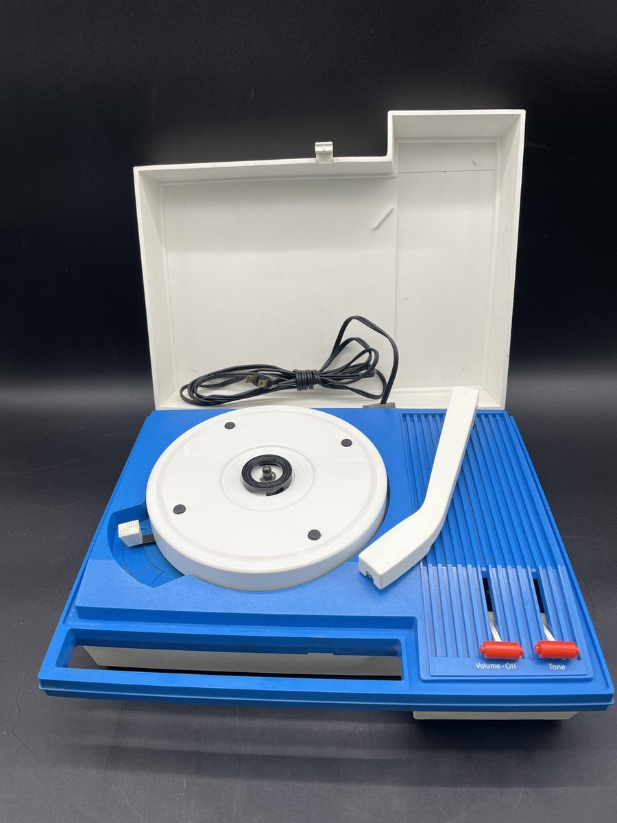 Rare Vintage Arvin Solid State Phonograph White Blue 10P26