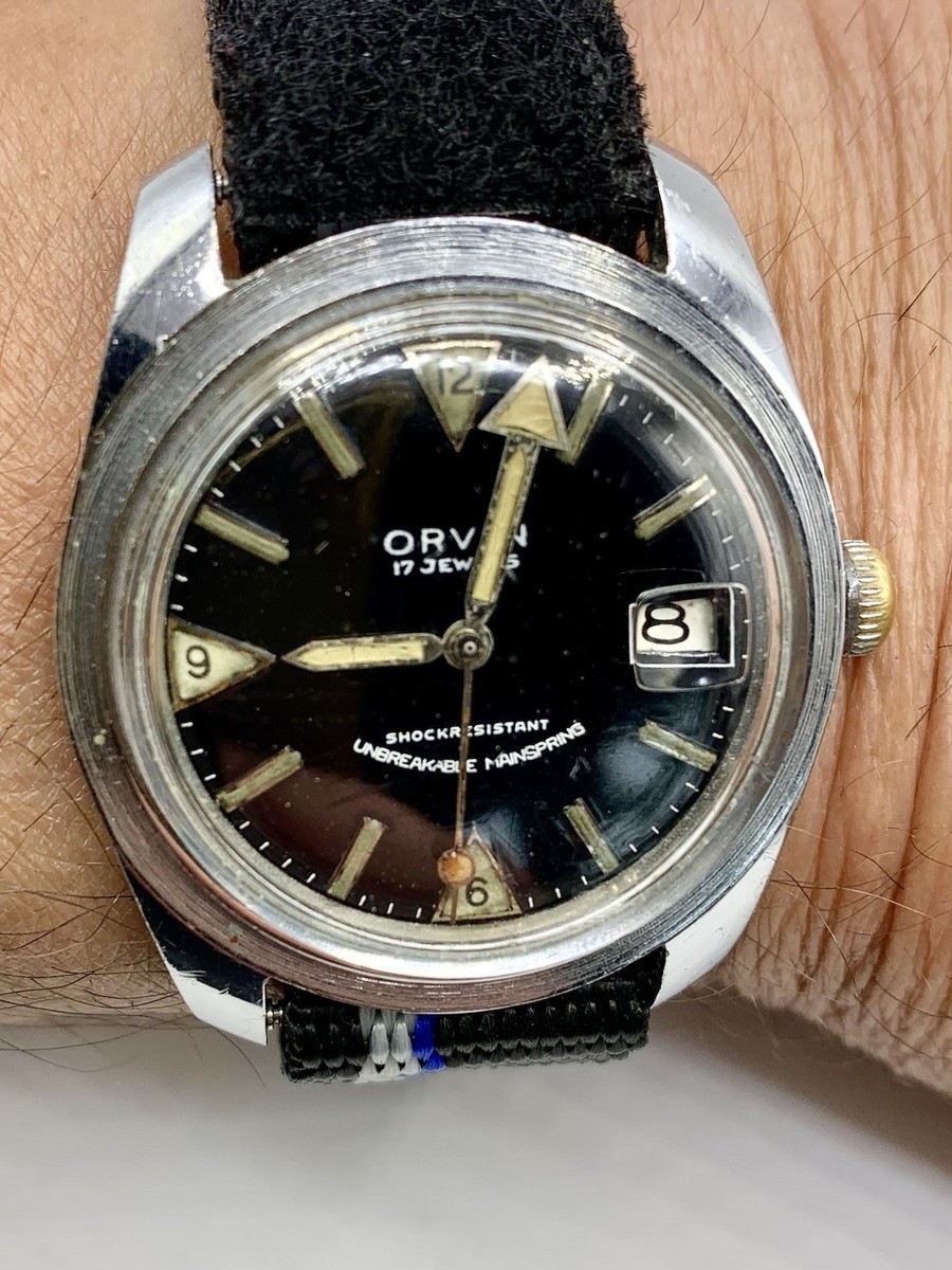 Vintage 1960's Explorer Type Orvin 17 Jewels Skin Diver Watch | eBay