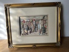 Vintage Anton Pieck 3D Shadow Box Diorama Picture Gilt  Frame