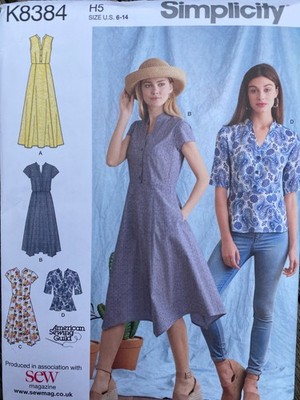Simplicity Schnittmuster K8384 Misses Kleid & Top Größen 6-14 Längenvariationen