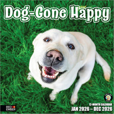 Dog-Gone Happy 2026 Wall Calendar 12 Month  12" X 24" Open  Thick  Sturdy Pap