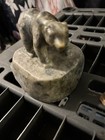 c1990s Signed WHD Alaskan Carved Bear Soapstone Carving Sculpture — photo 4