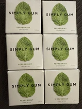 Simply Gum | Peppermint | Pack of Six (90 Pieces Total) | Plastic Free 2026