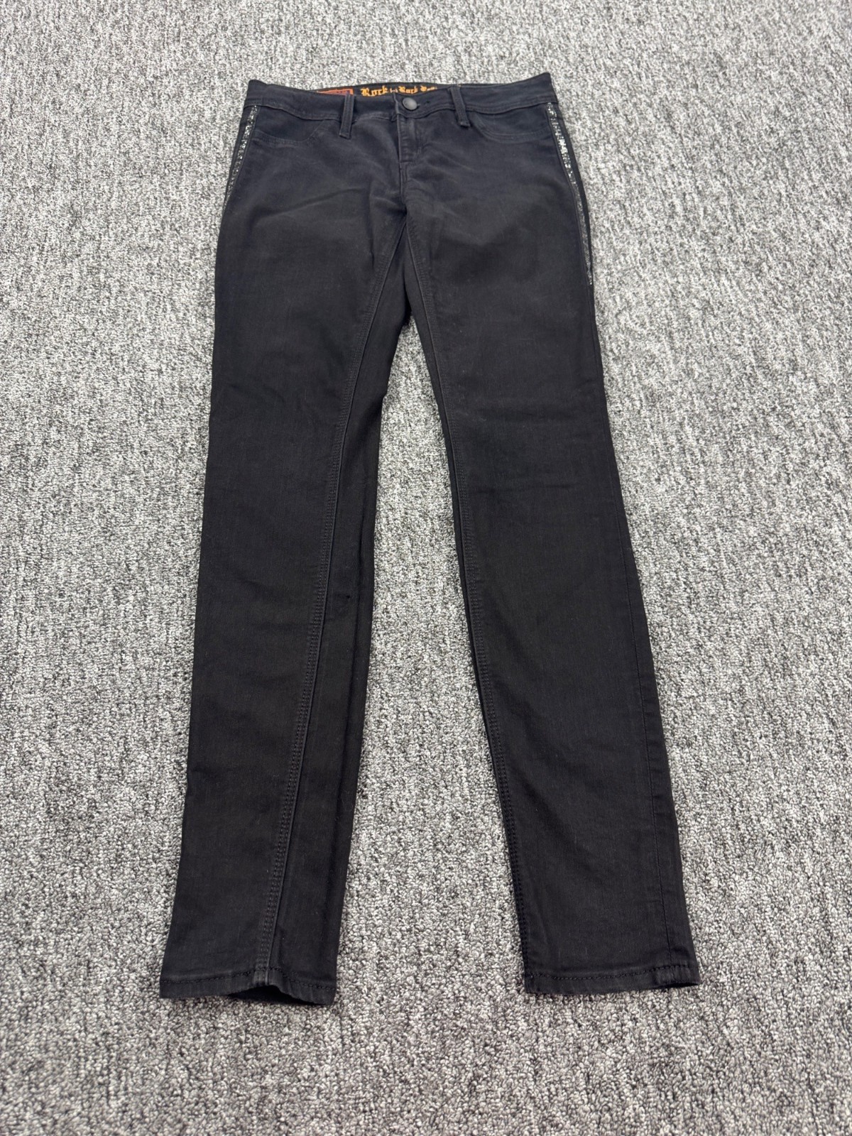 Rock Revival Jeans Women 28 Kathryn Black Stretch Skinny Slim Fit Leggings