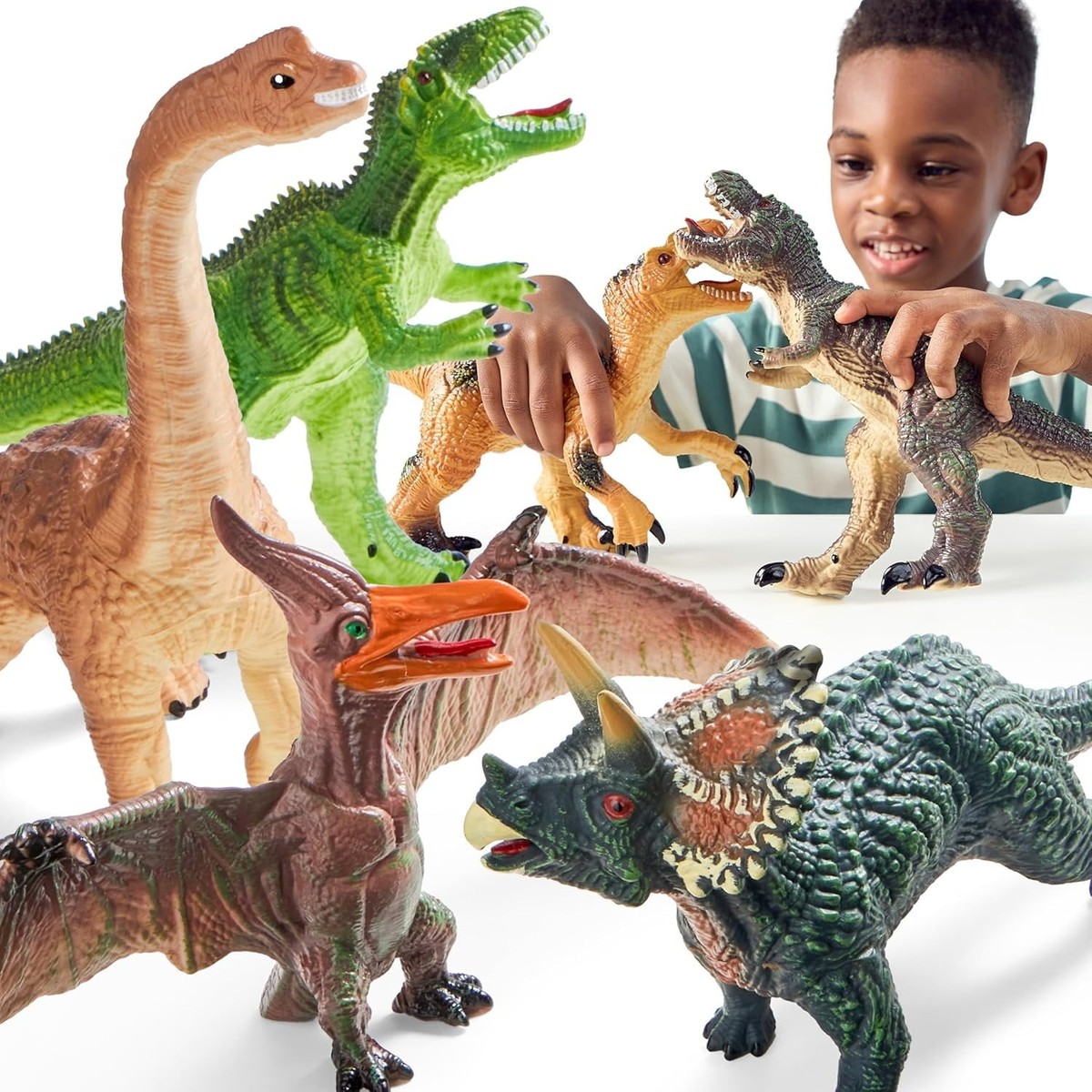 JUNIOR 28 フィギュアセット　ティムツイ Joyfy 6 Piece Jumbo Dinosaur Toys Set, Large Soft Realistic Rubber