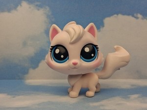 Littlest Pet Shop LPS PETSHOP #954 Angora Longhair Cat Grey Gray Star A