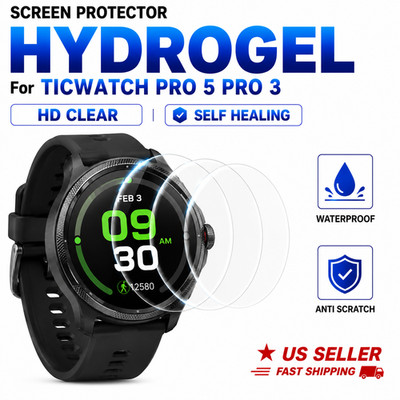 TicWatch Pro 5 Pro 3 Screen Protector Hydrogel HD Clear Self Healing