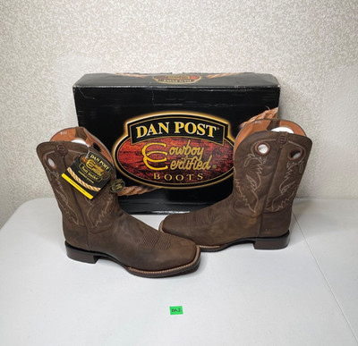 New Dan Post Men's Western Boots Tan Abram Square Toe Size 12 DP4562