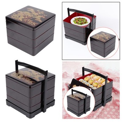 Brotdose Küche mit Deckel großes Fassungsvermögen 3 Schichten Sushi, Reis, Sauce Party