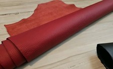 4-5oz LUXURIOUS RED MATTE LEATHER HIDE SIDE SOFT FULL GRAIN PANEL/SHEET 25 sqf