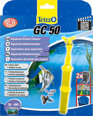 Tetra GC 50 Aquarien-Bodenreiniger Mulmsauger mit Schlauch Fischschutzgitter