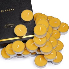 32 Packs Beeswax Tealight Candles,Natural Beeswax Tea Lights Candle in Alumin...