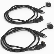 2 in 1 for Garmin Watch Charger Cable 3.3FT 2-Pack, 100 centimeters, Black