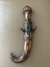 Old Moroccan Koumiya Berber Dagger  Decorated With Silver and Oxen Scabbard