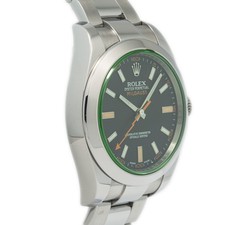 Rolex Milgauss 116400GV SS Oyster Green Crystal Black Dial Auto Men Watch 40mm 4