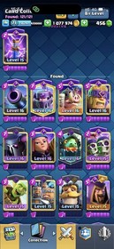 CR/LVL 71(57Card Lvl 16-15-14) 11k Trophy/121 Emote/14Tower Skin/20 Evoes/Cheap