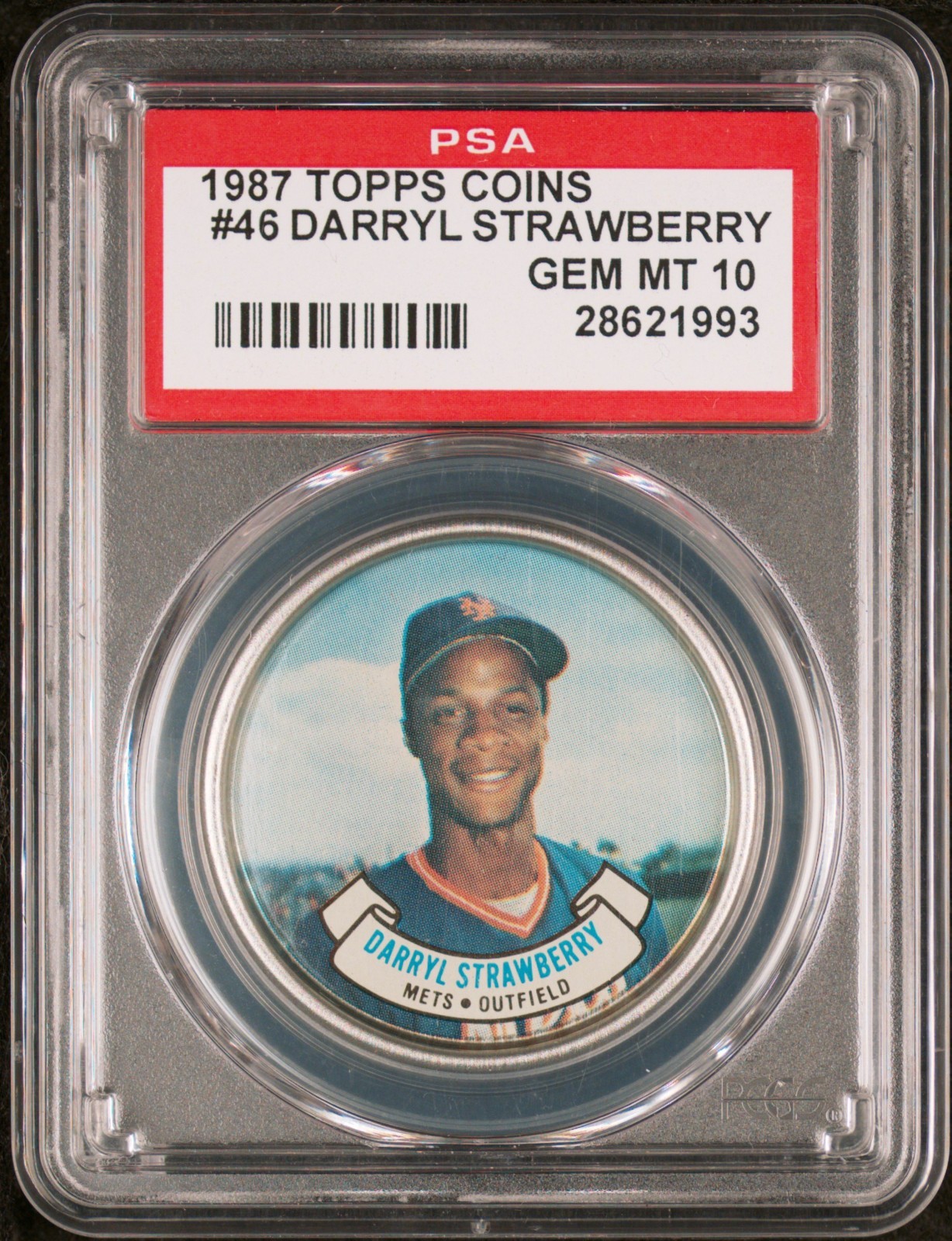 1987 TOPPS COINS #46 DARRYL STRAWBERRY GEM MINT PSA 10