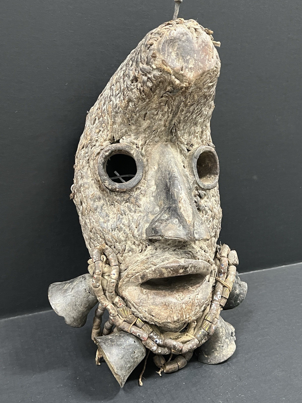 Vintage Dan Mask with Open Mouth - Ceremonial African Tribal Art - 16” x 11”