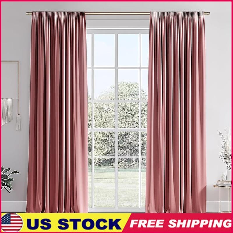 Extra Long Velvet Curtains Living Room Insulating Room Darkening Drapes 2 Panels