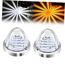 2Pcs Dual Color Amber/White Watermelon Lights Amber Amber Light/White Light
