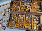 New ListingVintage  Costume Jewelry Lot  with box over 120 pieces!!  have a looksie!