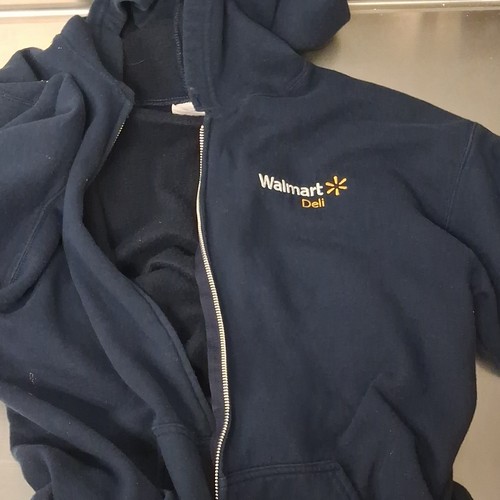 Walmart Deli Blue Fleece Zip-Up Work Jacket Uniform, Unisex Size M