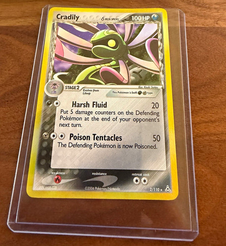 Pokémon TCG EX Holon Phantoms Cradily Holo Card 2/110 Played 2006
