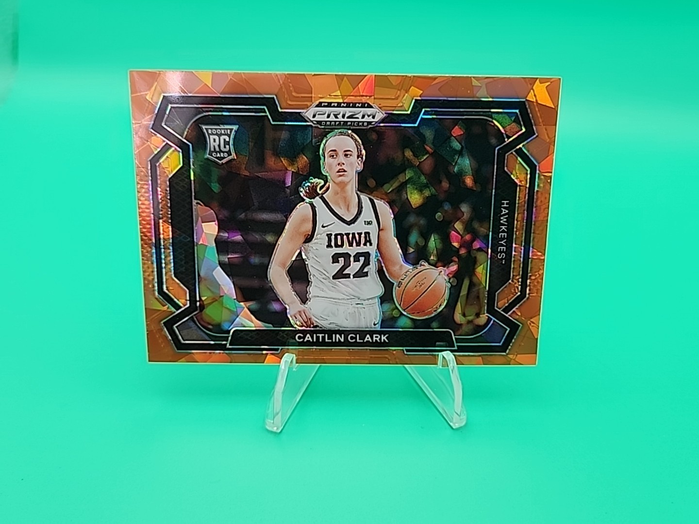 2024-25 Panini Prizm Draft Picks - Caitlin Clark #57 Orange Ice Prizm Variations