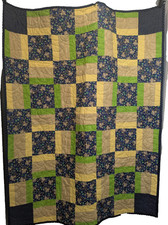 Quilt Monkey Theme Green Yellow Blue Crib Throw