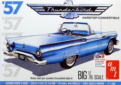 1957 Ford Thunderbird Hardtop Convertible 1:16 AMT Model Kit Bausatz AMT1206