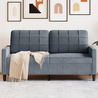 Sofa 2-Sitzer Samt Dunkelgrau 140 Cm Couch