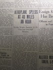JULY 13, 1909 NEWSPAPER PAGE #2643- WRIGHT BROS AEROPLANE SPEEDS 40 MPH- 2 PAGES — photo 1