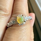 925 Sterling Silver Ring 5mm Natural Opal Gemstone Zircon Women Jewelry Gift — photo 8