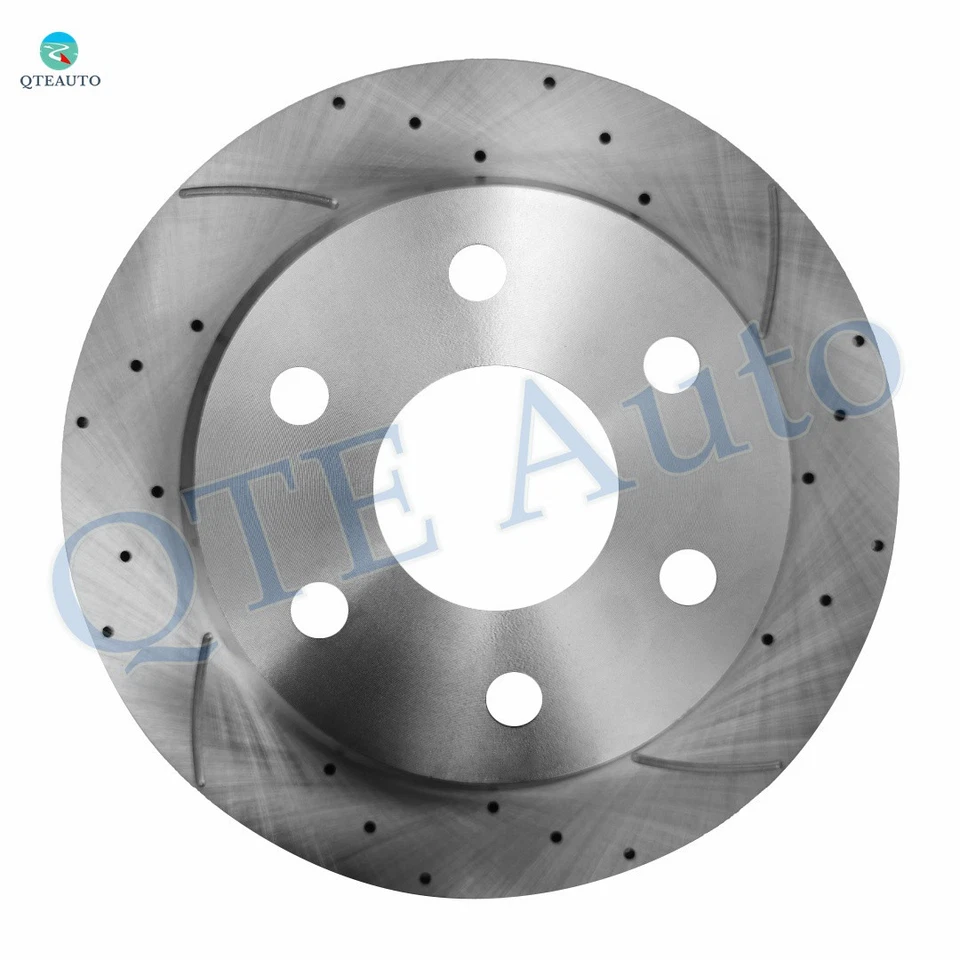 Rear 330mm Drilled Slotted Brake Rotors For 2001 Chevrolet Silverado 1500 HD - Image 3 of 4