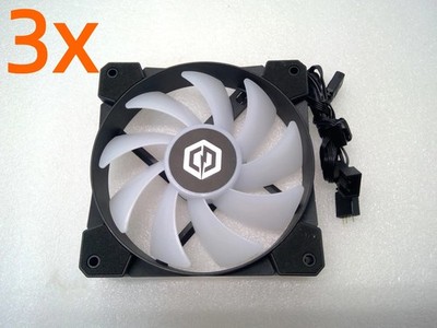 Lot of 3 CYBERPOWER PC AF120 ARGBPWM DF1202512RFHN Hydraulic Bearing FANS BLACK