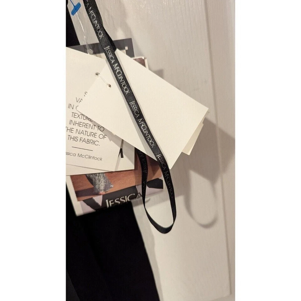 Jessica McClintock Gunne Sax Black Minimalist Shift Dress VTG 90 Deadstock - Image 4 of 4