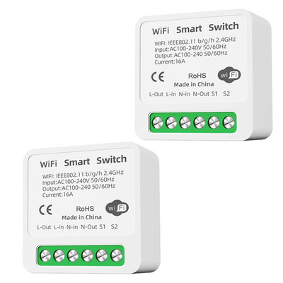 2Pcs Smart Lichtschalter, Smart Home WLAN Bluetooth Schalter Wireless Switch