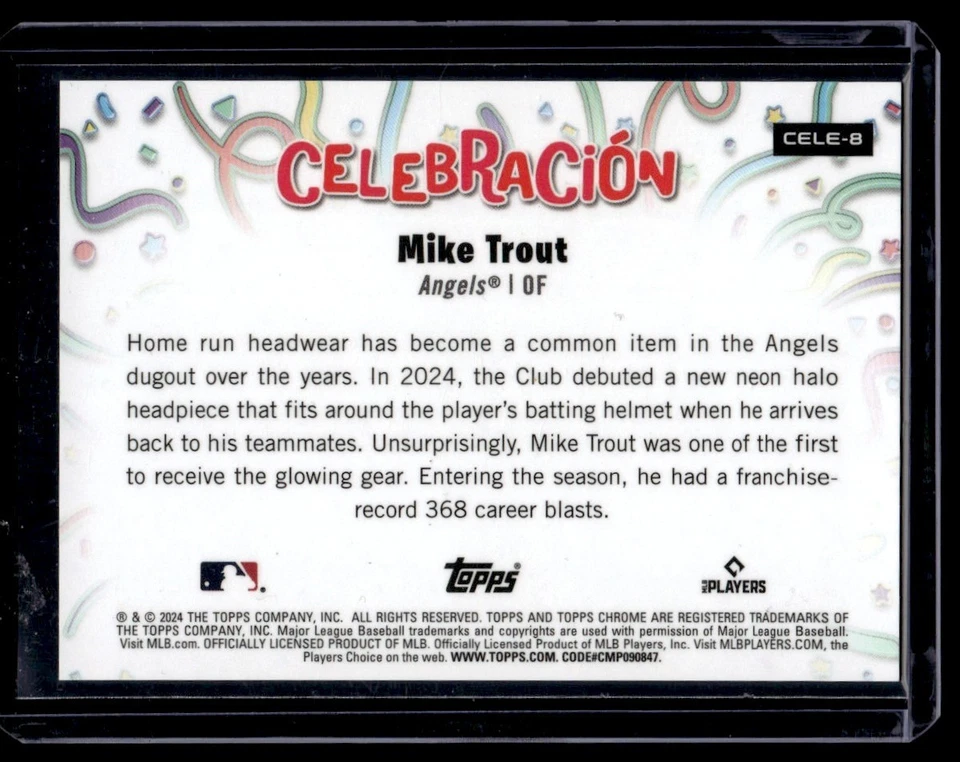 2024 Topps Chrome Update Celebracion Refractor Mike Trout /8 #CELE-8 - Image 2 of 2