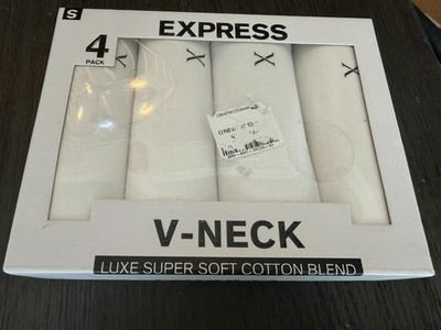 EXPRESS: V-NECK LUXE SUPER SOFT COTTON T-Shirt- Small x 4