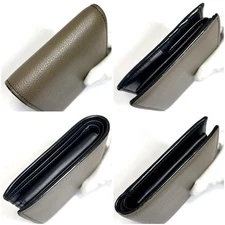 LOEWE Bifold Coin Wallet Anagram Leather Mini Wallet Gray Boxed with storagebag