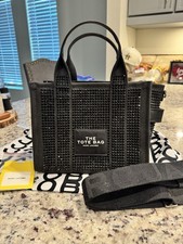 Marc Jacobs The Crystal Denim Mini Tote Bag - Black