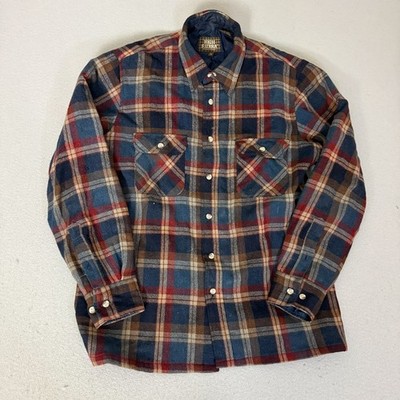 High Sierra Flannel Shirt Jacket Mens M Plaid Quilted Lined Button Front