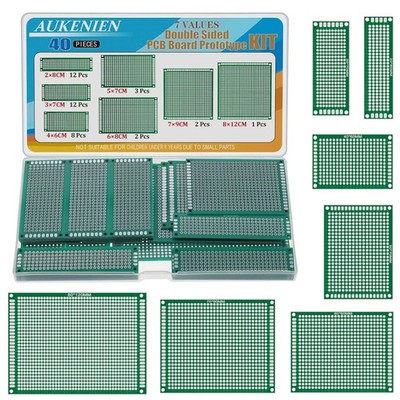 PCB Board Kit 40 Stück Lochrasterplatine doppelseitig Arduino DIY Prototyp