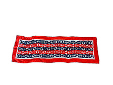 Echo 100 Pure Silk Scarf Vintage Nautical Red White Blue 62 Inch 45"x15" Japan
