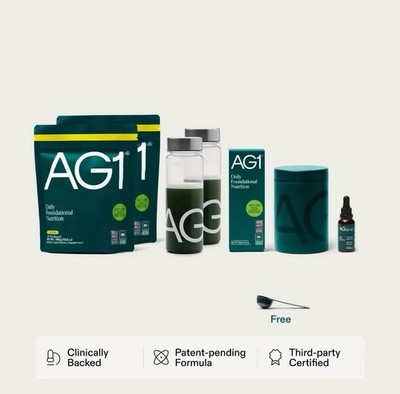 GENUINE AG1 Pouch 60 servings (2)AG1 Pouches (5) Athletic Greens Travel-CITRUS