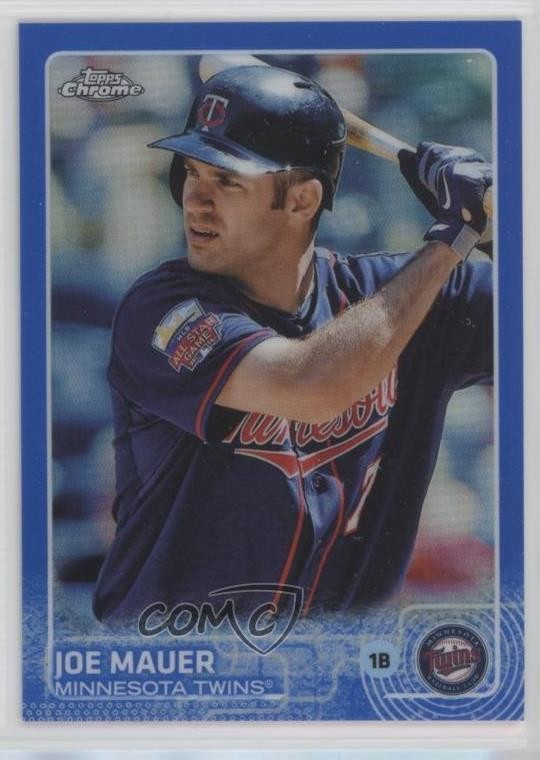 2015 Topps Chrome Blue Refractor /150 Joe Mauer #4 HOF 08ho