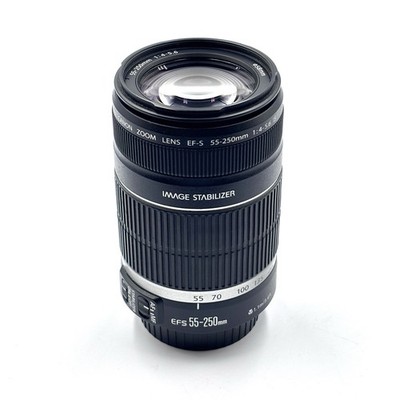 Canon Zoom Lens EF-S 55-250mm f/4-5.6 IS w/Rear Cap - Excellent!