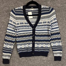 NEW Crewcuts Cardigan Sweater Boys Medium 8-9 Fair Isle Button Down
